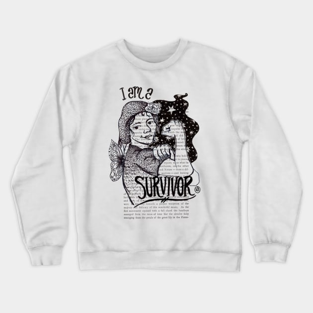 I am a Survivor Crewneck Sweatshirt by Polkadotdreamer